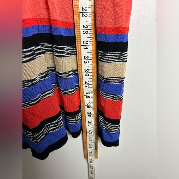 Trina Turk Striped Long Sleeve Midi Dress Size S V-Neck - Picture 9 of 11